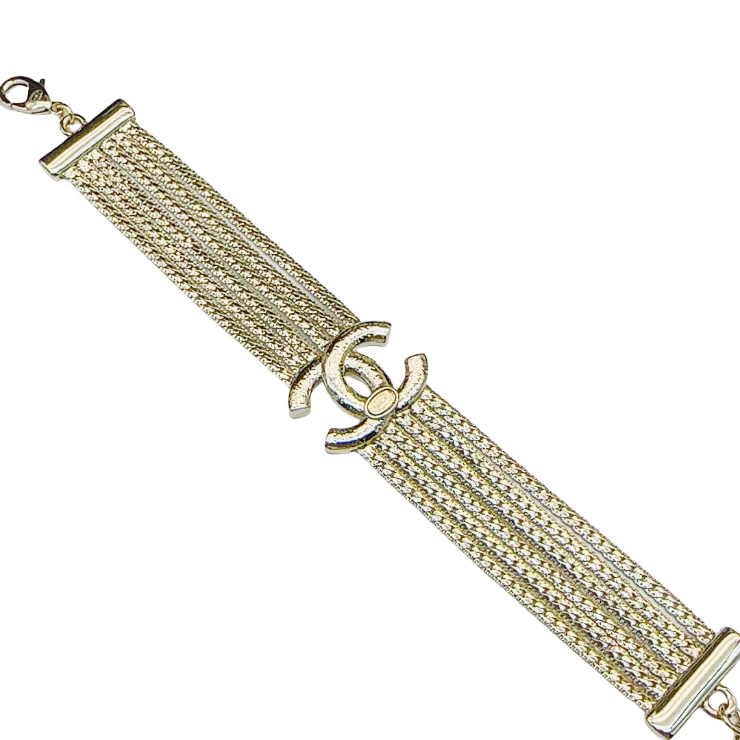 CCS191 Metal Multi-layer snake chain bracelet with cc logo - ccjewelryacc