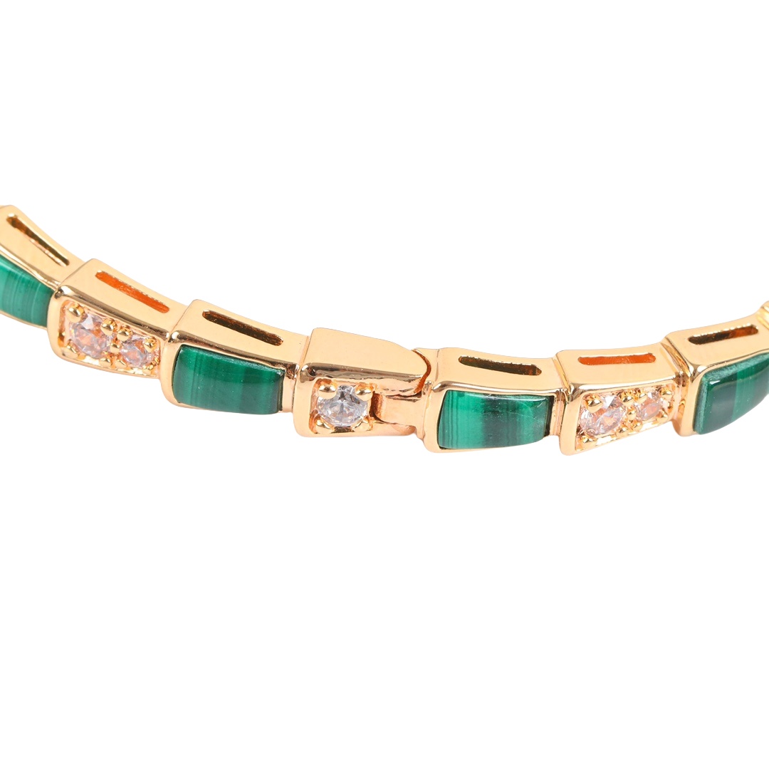 BGSV001 V-Gold Serpenti viper bracelet Green gemston diamond - ccjewelryacc