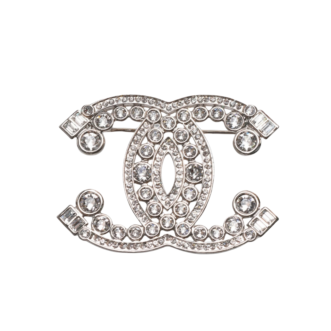 BCB051 Crystal CC logo brooch - ccjewelryacc