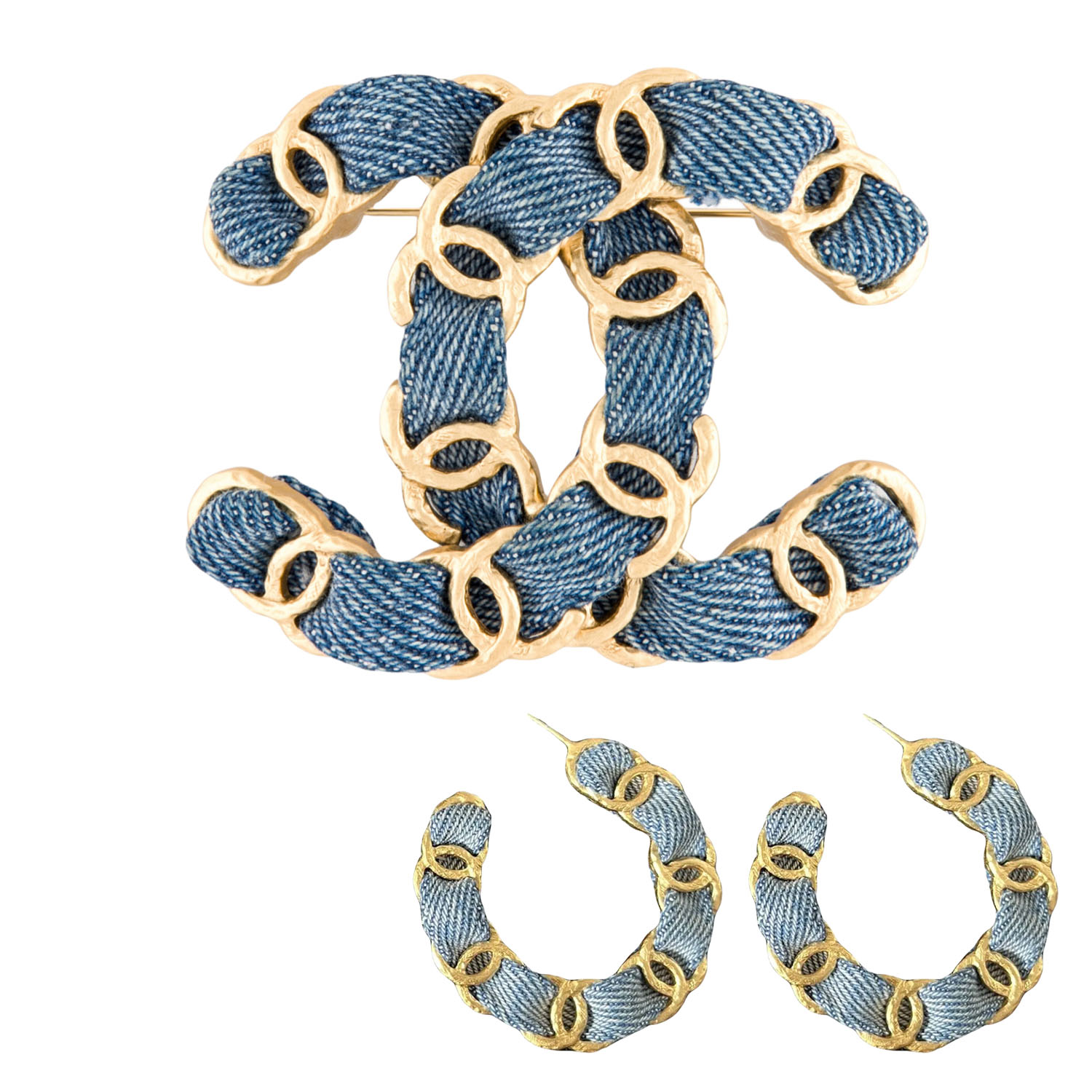 BCB012 Metal fabric CC brooch - ccjewelryacc