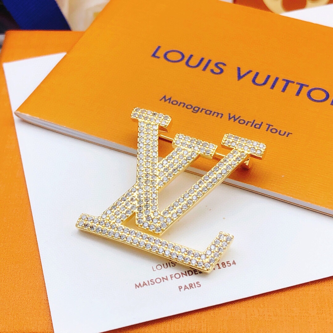 LVB004 Metal full crystal louis brooch pin - ccjewelryacc