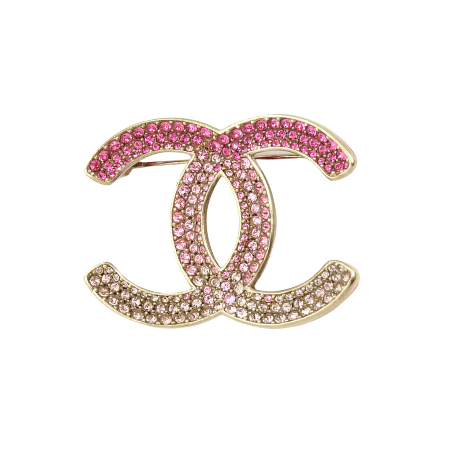 BCB198 Pink gradient color crystal  CC brooch - ccjewelryacc
