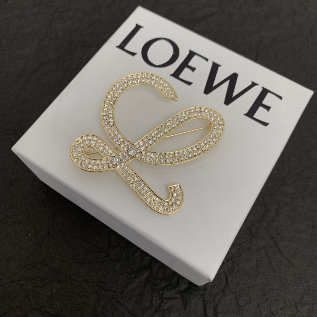 BLB011 Full crystal L letter brooch Pins - ccjewelryacc