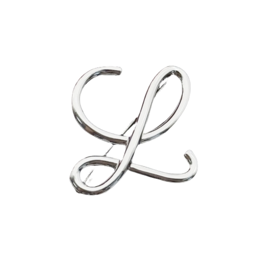BLB001 L letter GOLD Logo brooch - ccjewelryacc