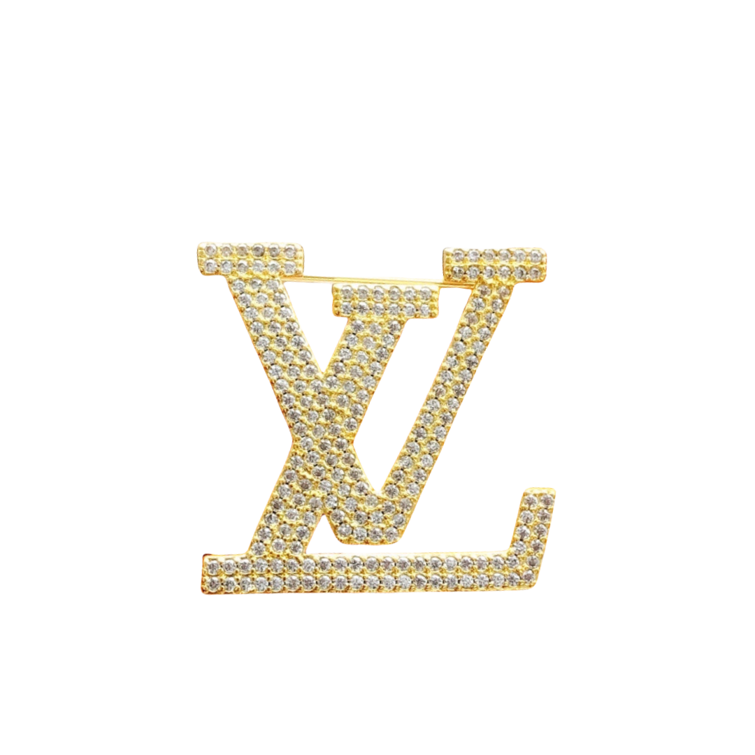 LVB004 Metal full crystal louis brooch pin - ccjewelryacc