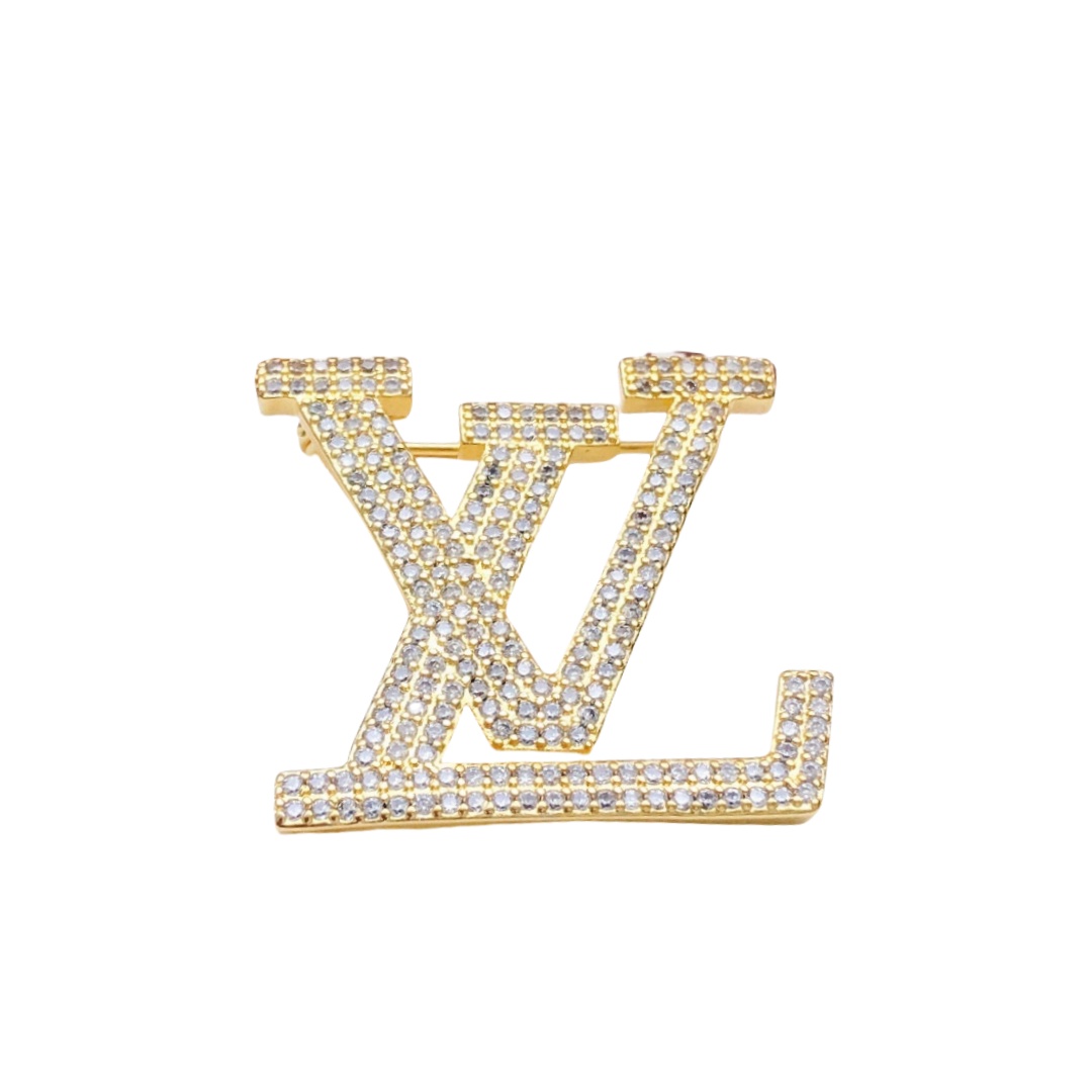 LVB004 Metal full crystal louis brooch pin - ccjewelryacc
