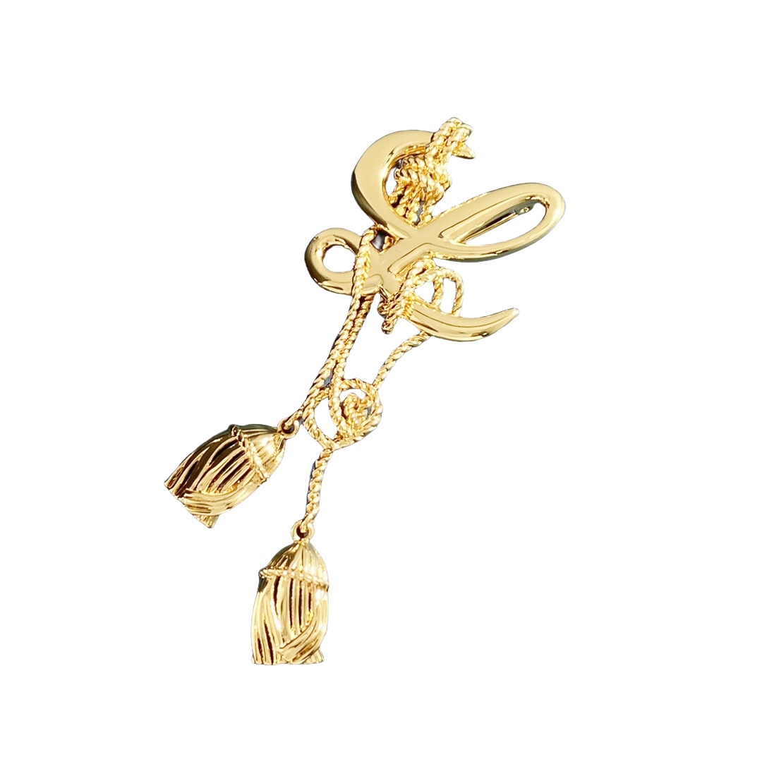 BLB006 Gold plated L Letter brooch pin - ccjewelryacc