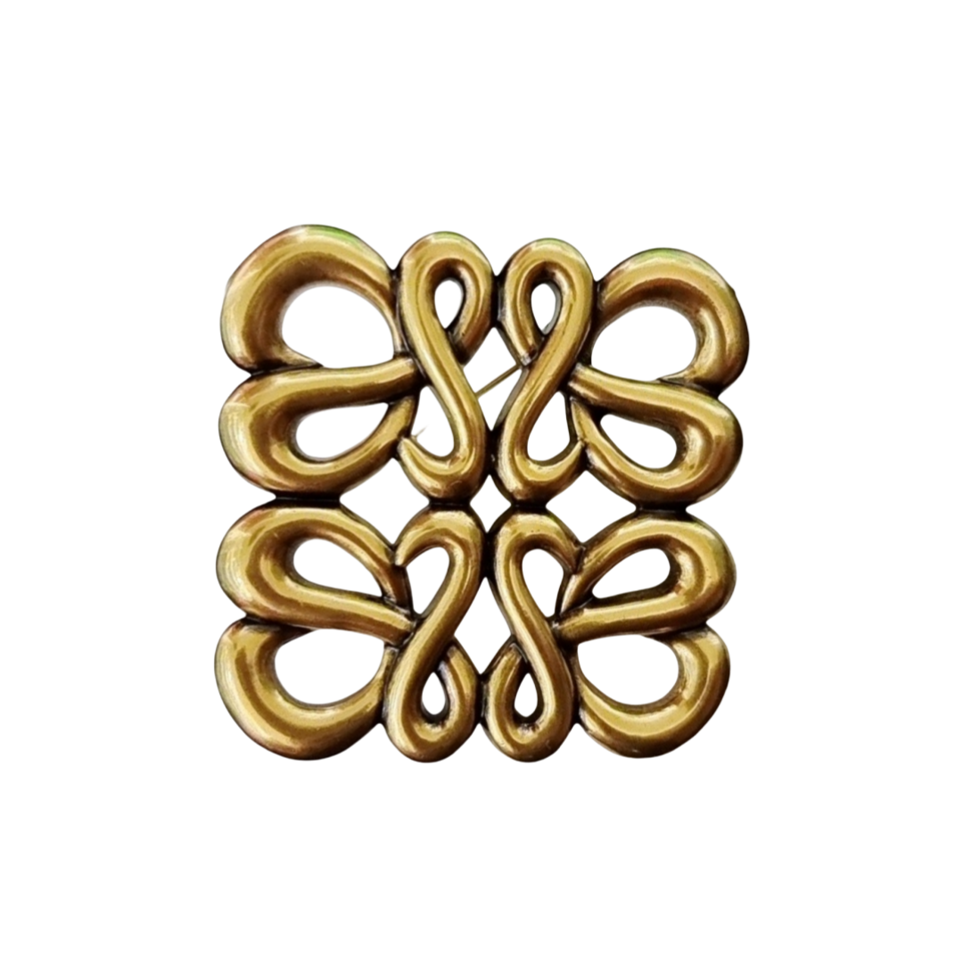 BLB010 Vintage Anagram brooch in metal - ccjewelryacc