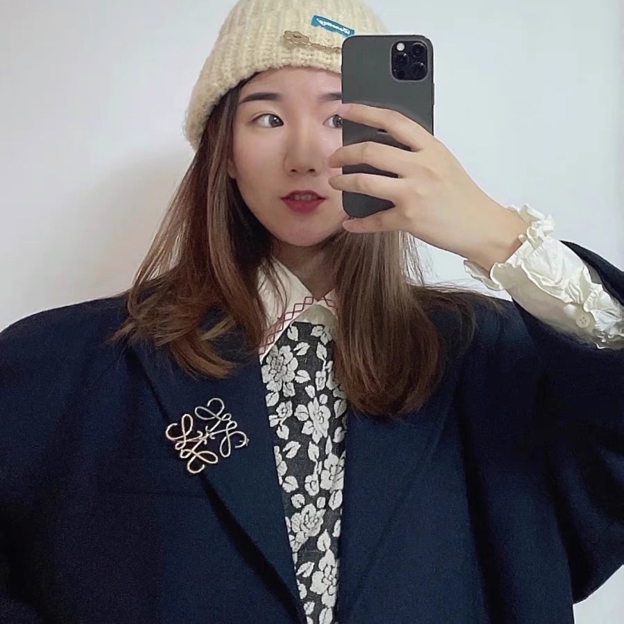 BLB008 Anagram brooch in metal - ccjewelryacc