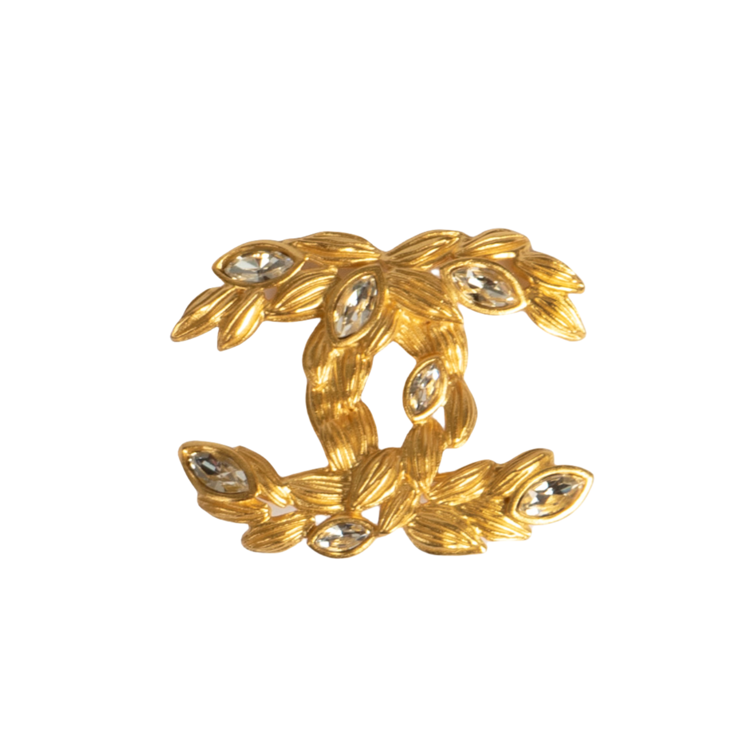 BCB062 Gold  Grain Double C brooch - ccjewelryacc