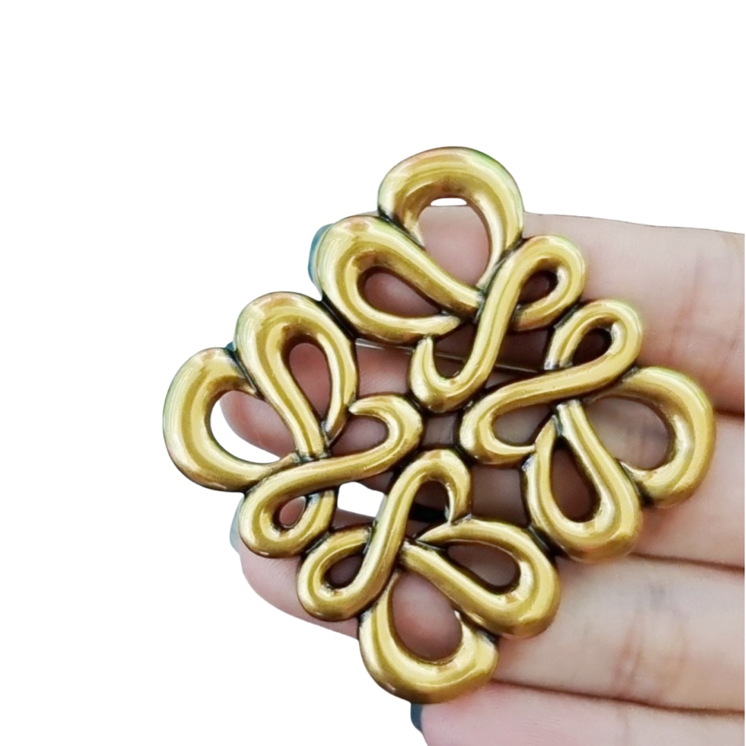 BLB010 Vintage Anagram brooch in metal - ccjewelryacc