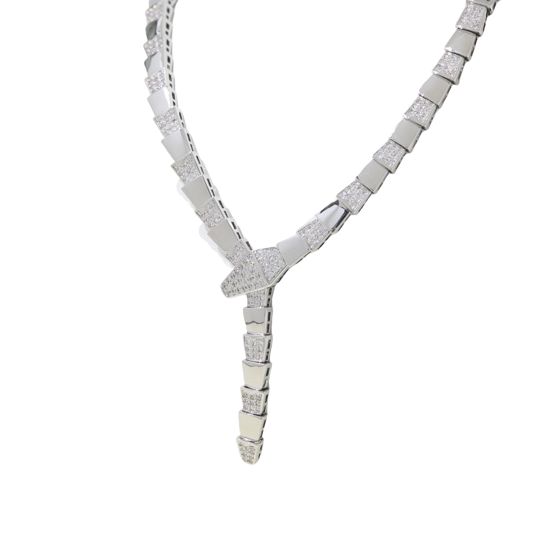 BGN036  Half diamond Serpenti viper necklace - ccjewelryacc