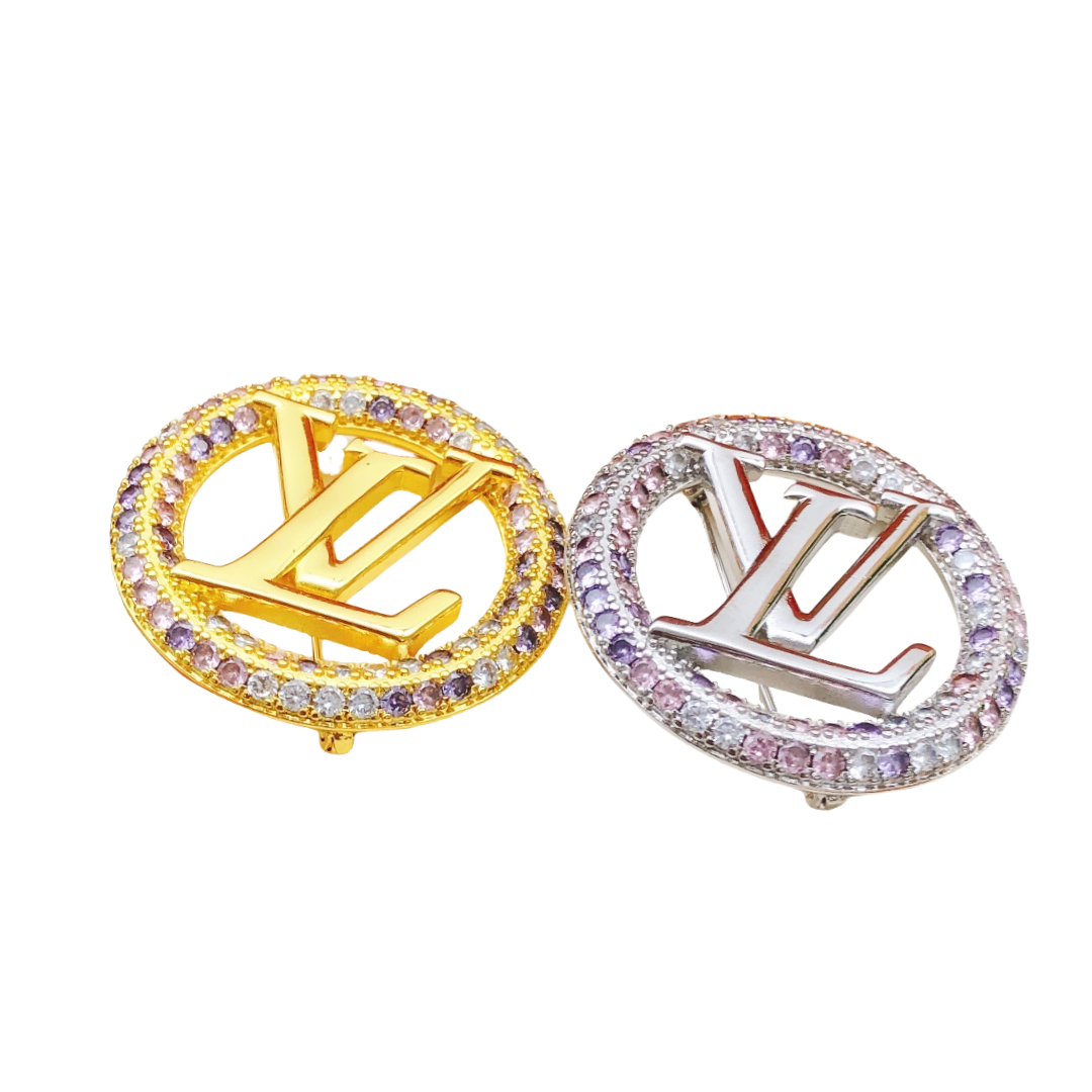 LVB014 Colorfull crystal Sparkling Louise Brooch - ccjewelryacc
