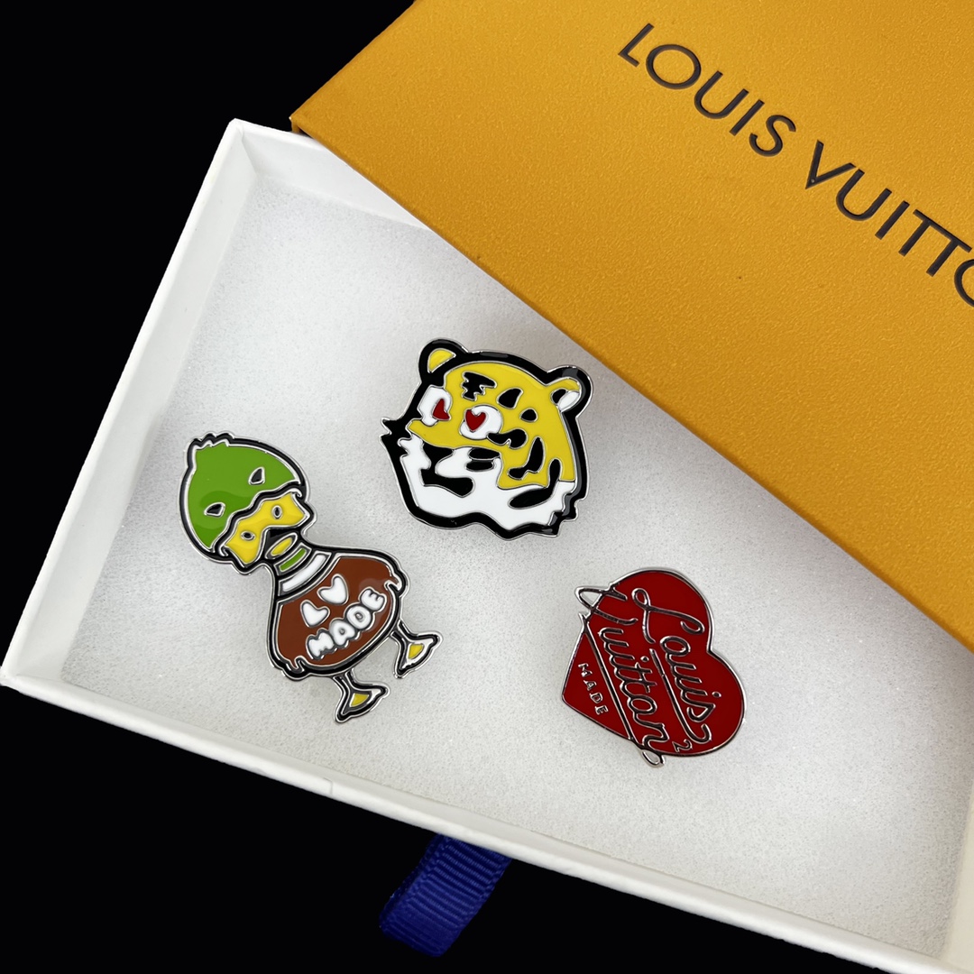 LVB006 Louis x Nigo Pins Set of 3 - ccjewelryacc