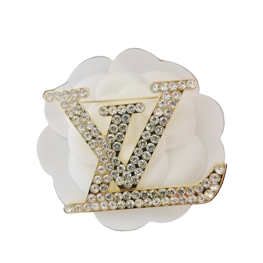 LVB016 Crystal Sparkling Louise Brooch Large - ccjewelryacc