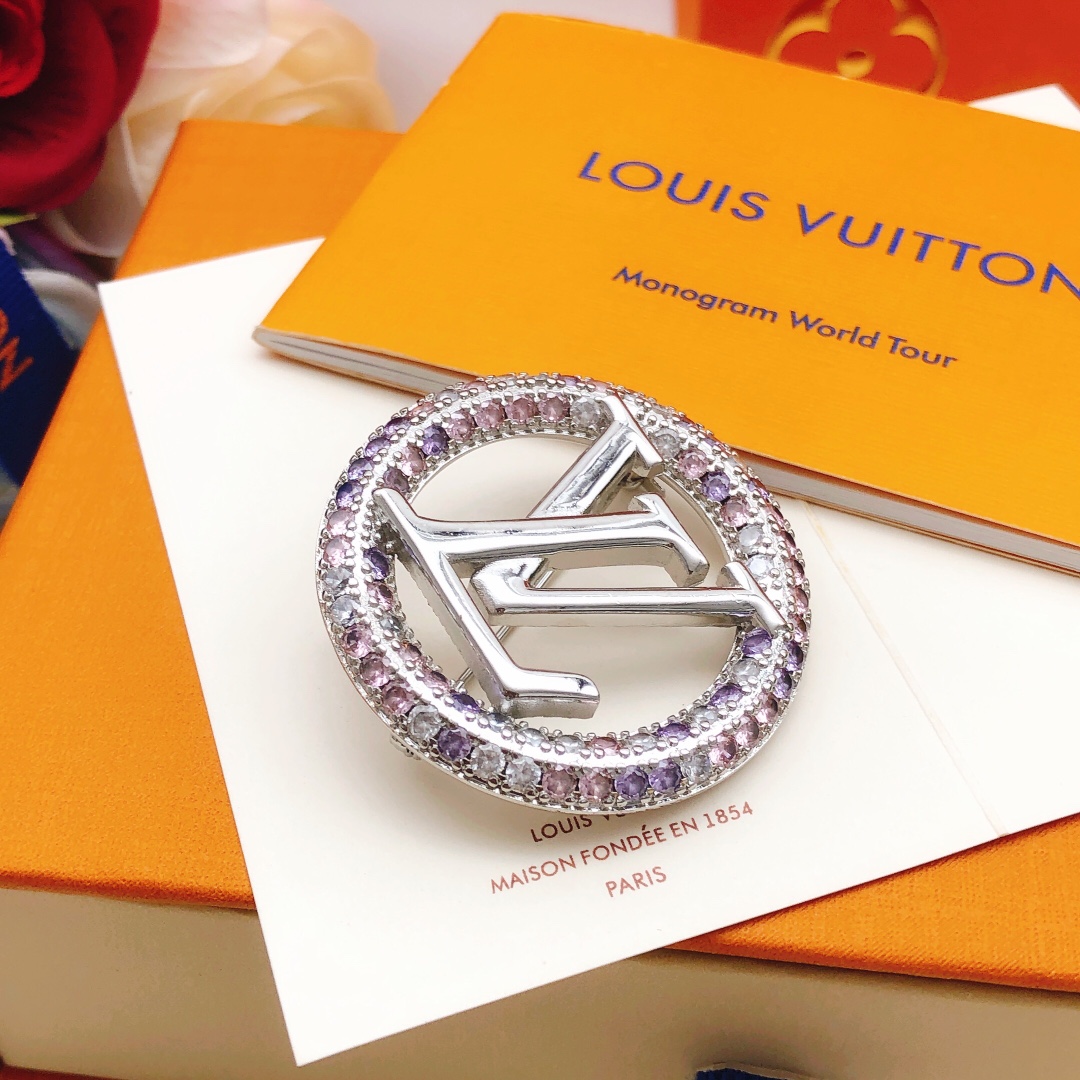 LVB014 Colorfull crystal Sparkling Louise Brooch - ccjewelryacc