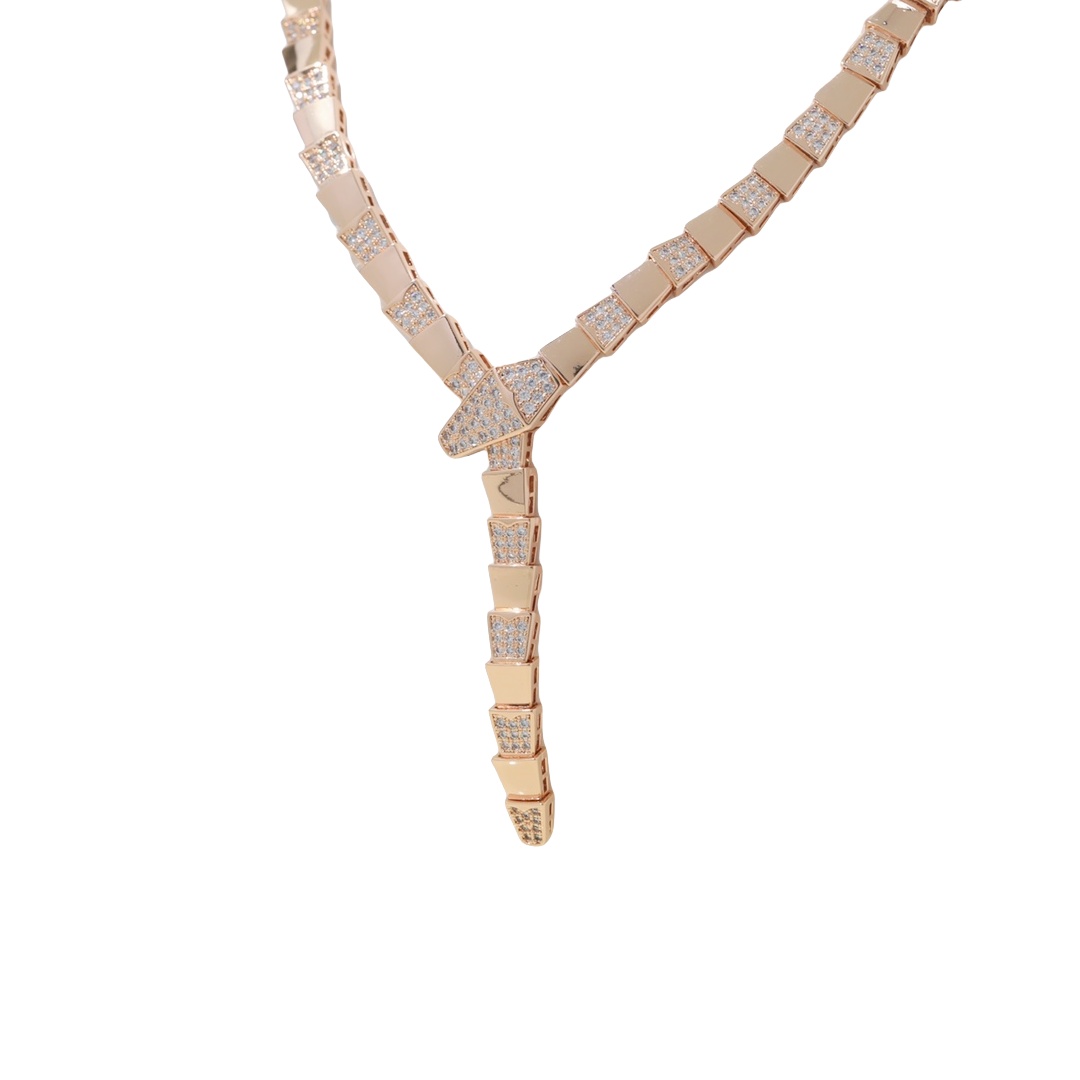 BGN036  Half diamond Serpenti viper necklace - ccjewelryacc