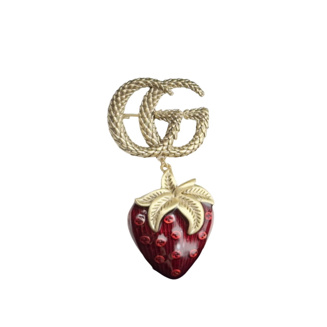 GGB008 GG Strawberry brooch pin - ccjewelryacc