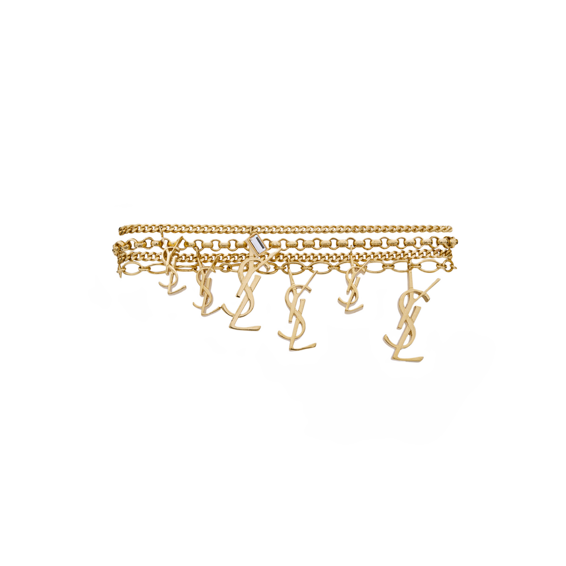 YYS009 CASSANDRE multi-chain bracelet in metal and rhinestone - ccjewelryacc