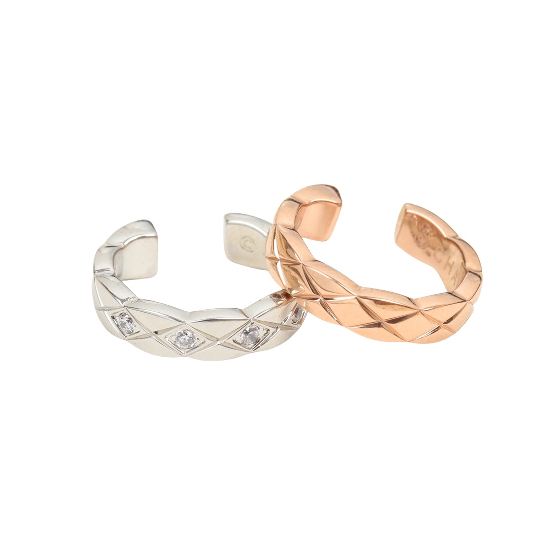 CCES007 S925 Sterling silver coco crush earring cuff pair - ccfashionjewelry