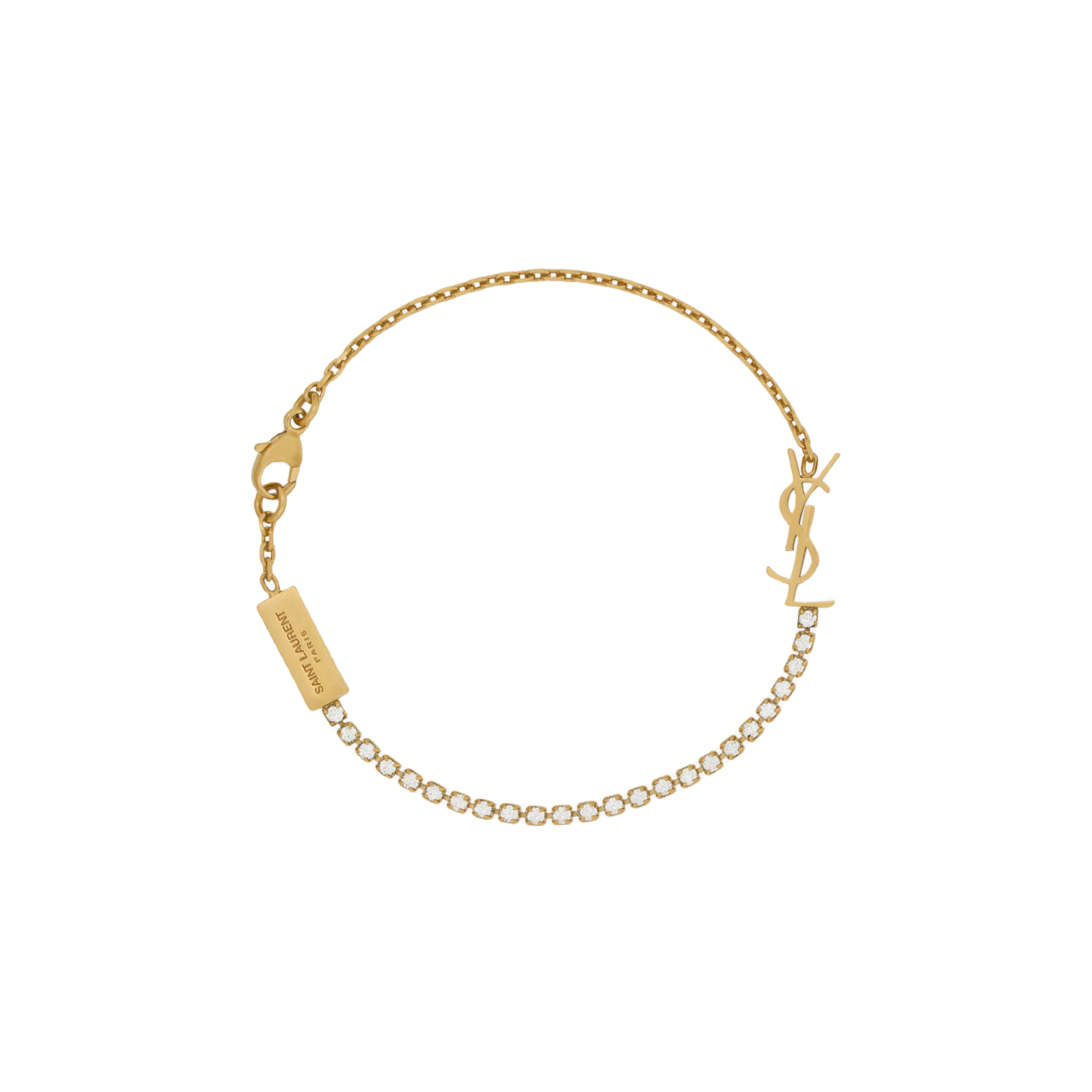 YYS003 CASSANDRE CHARM BRACELET IN METAL AND RHINESTONE - ccfashionjewelry