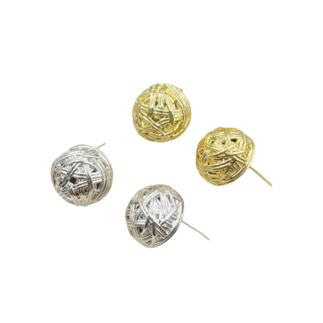 LWE017 Loewi tetherball stud earrings in metal - ccjewelryacc