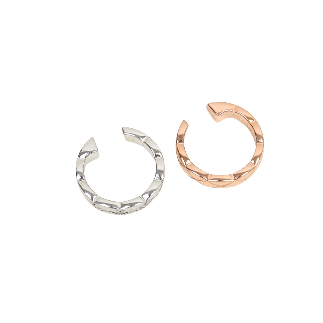 CCES007 S925 Sterling silver coco crush earring cuff pair - ccfashionjewelry