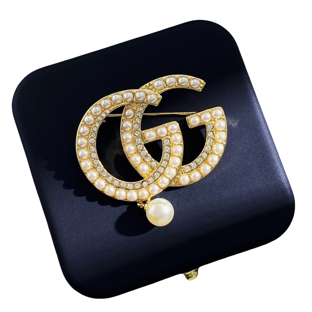 GGB035 GG Pearl brooch pin - ccjewelryacc