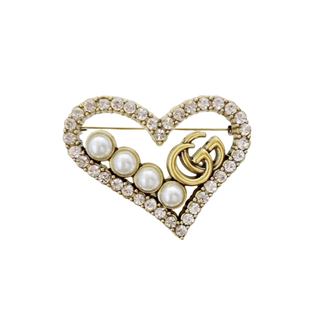 GGB034 GG Heart brooch pin - ccjewelryacc