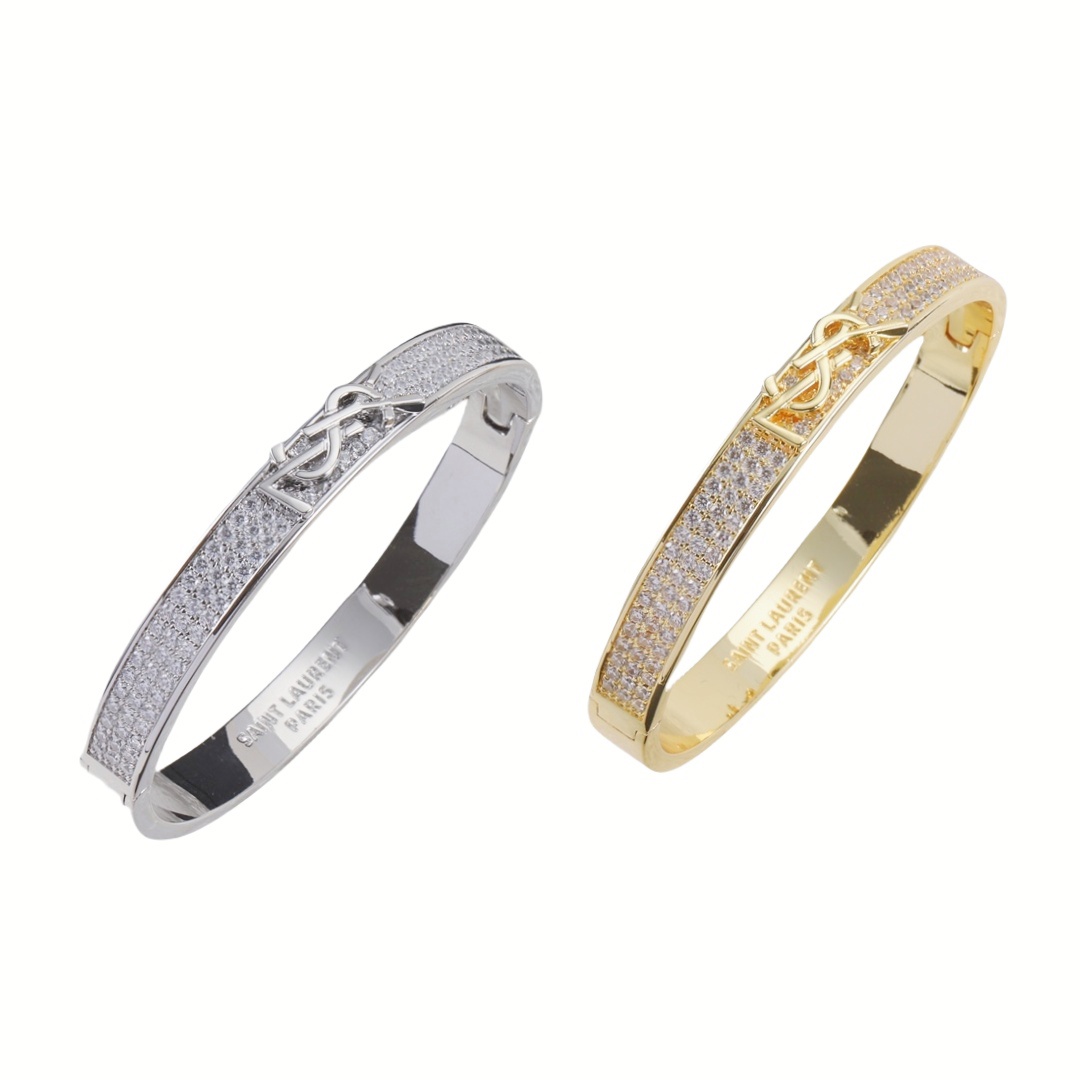 YYS007 YVES Diamond bangle bracelet gold plated - ccjewelryacc