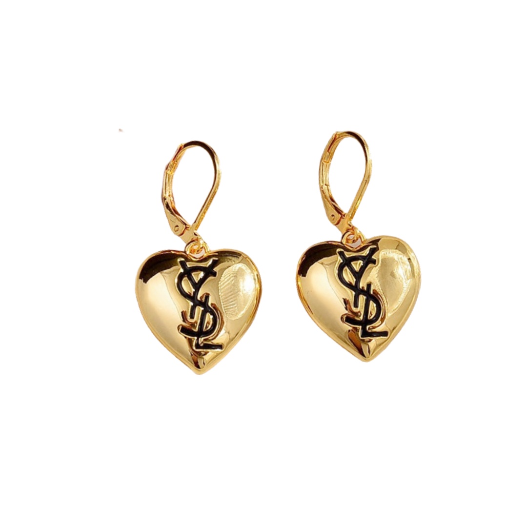 YYE051 YVES heart drop earrings - ccjewelryacc