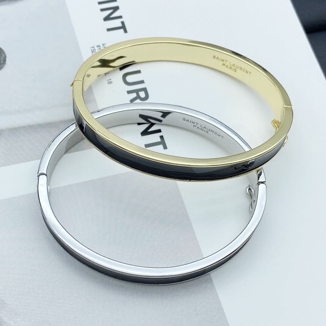 YYS013 YVES Enamel black bangle bracelet - ccjewelryacc