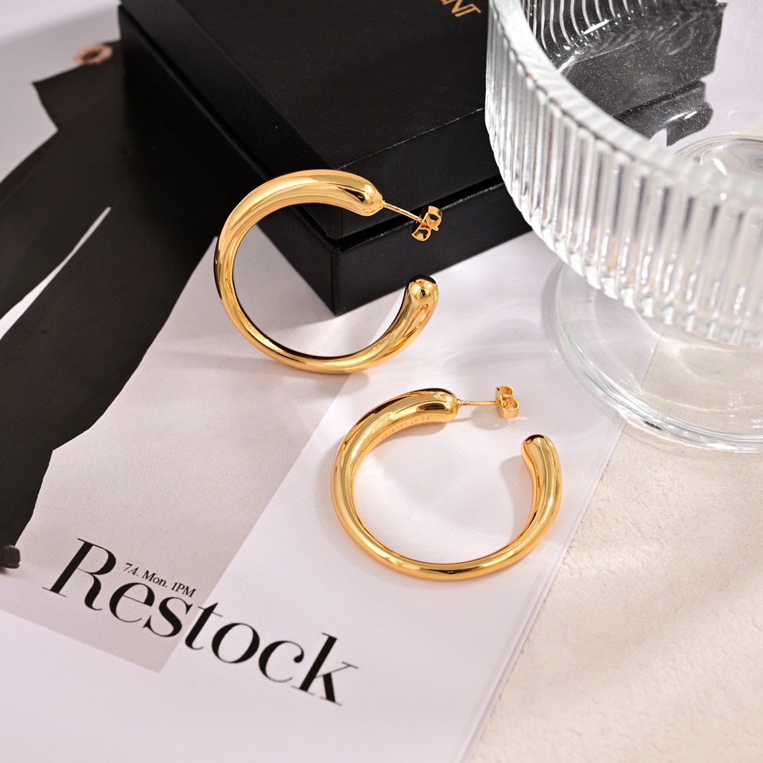 YYE077 organic hoop earrings in metal - ccjewelryacc