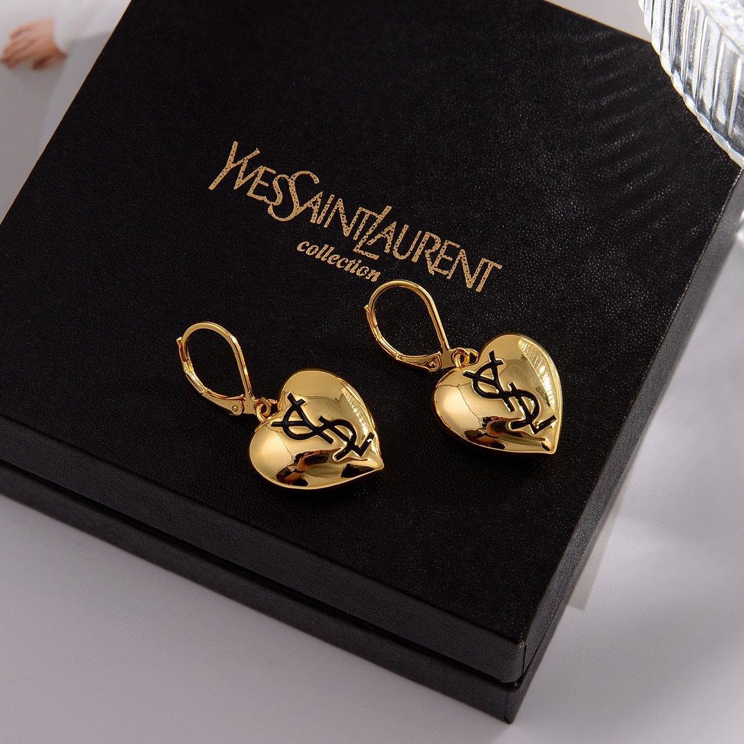 YYE051 YVES heart drop earrings - ccjewelryacc