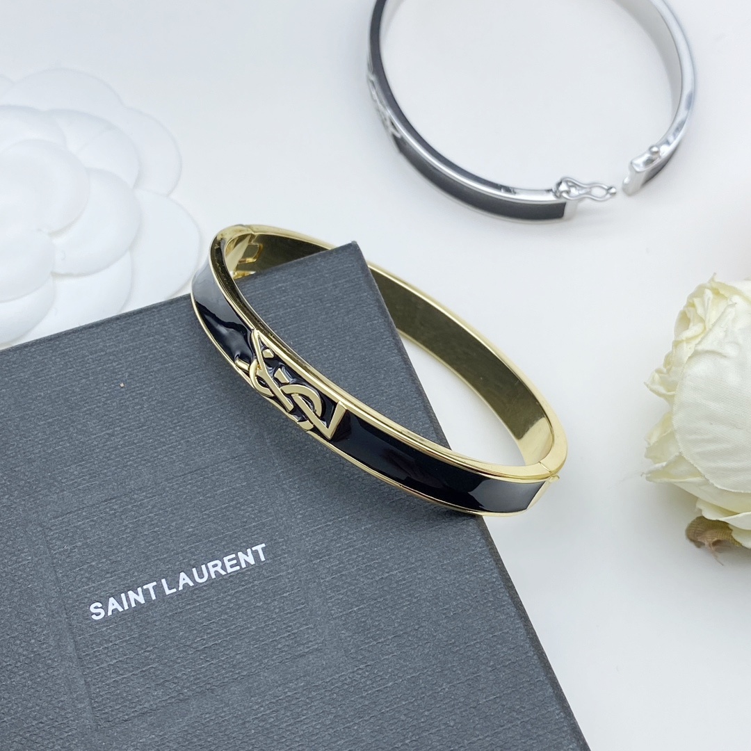 YYS013 YVES Enamel black bangle bracelet - ccjewelryacc