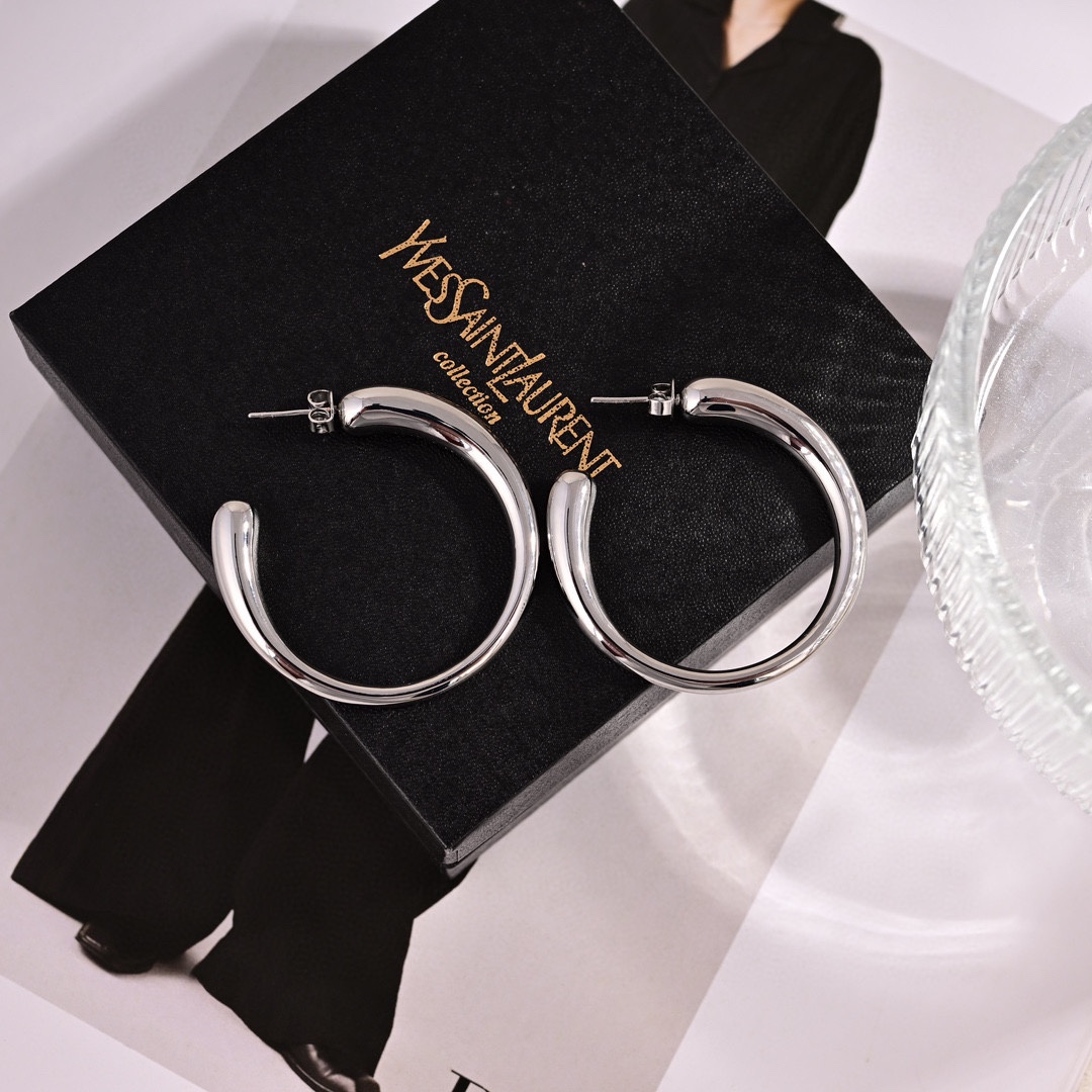 YYE077 organic hoop earrings in metal - ccjewelryacc