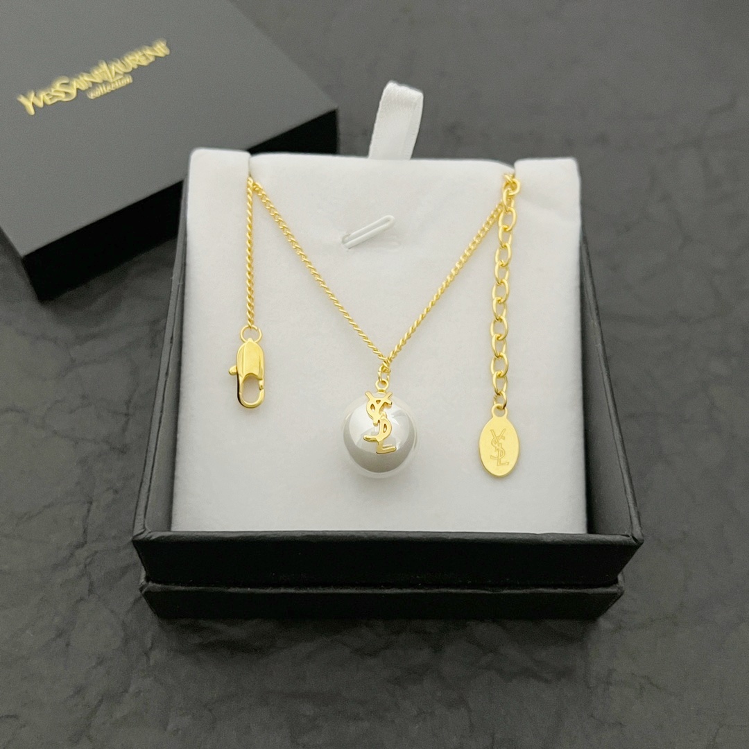YYN009 YVES Pearl pendant necklace - ccjewelryacc