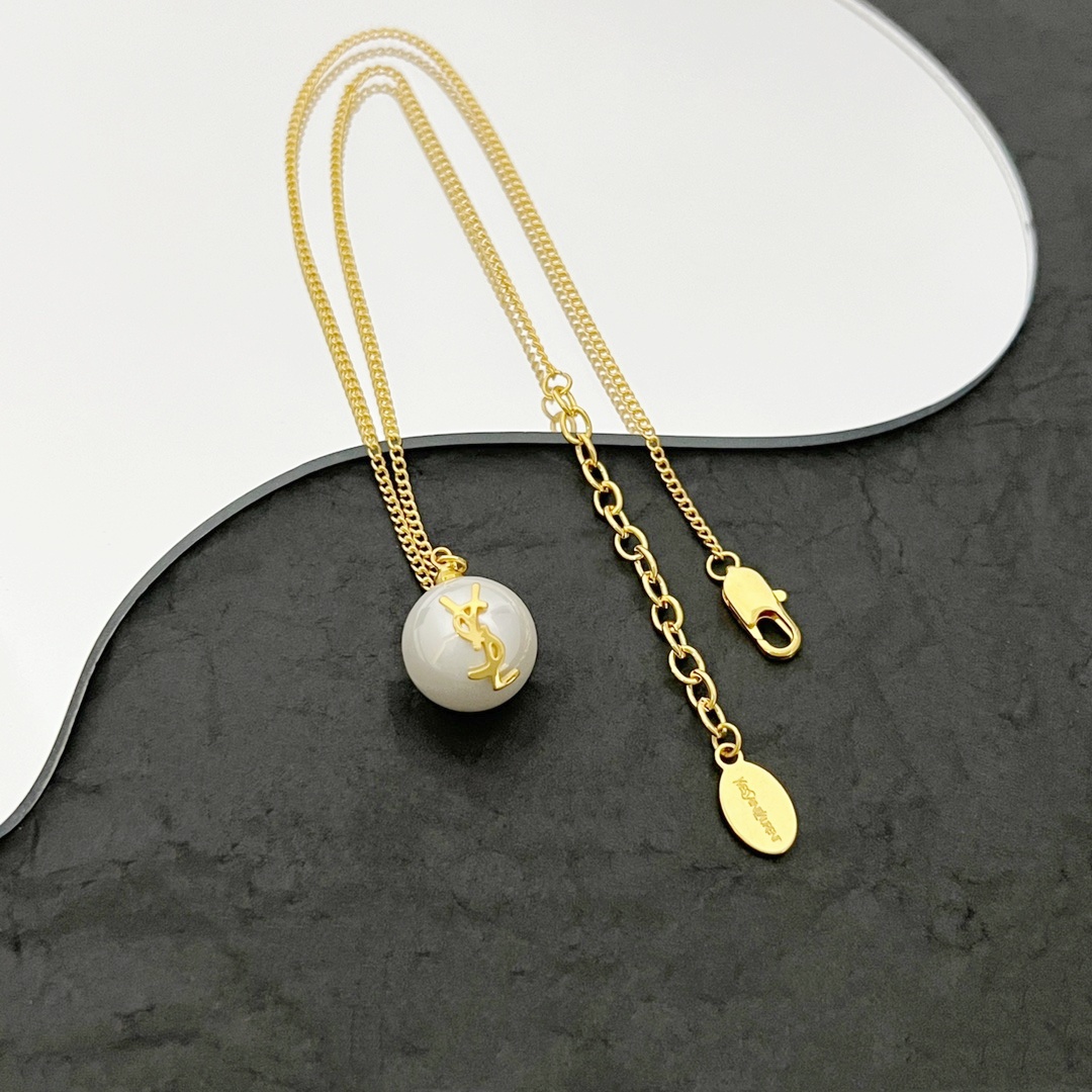 YYN009 YVES Pearl pendant necklace - ccjewelryacc