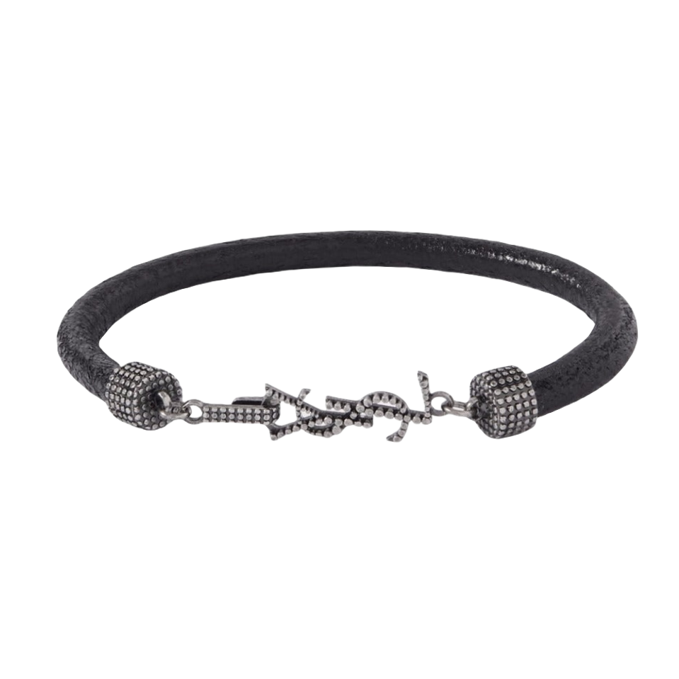 YYS014 YVES OPYUM EMBELLISHED LEATHER BRACELET - ccjewelryacc