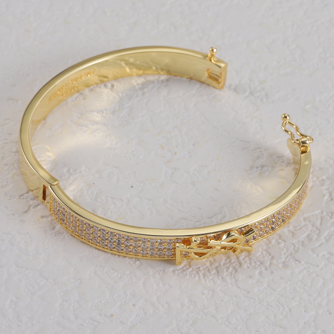YYS007 YVES Diamond bangle bracelet gold plated - ccjewelryacc