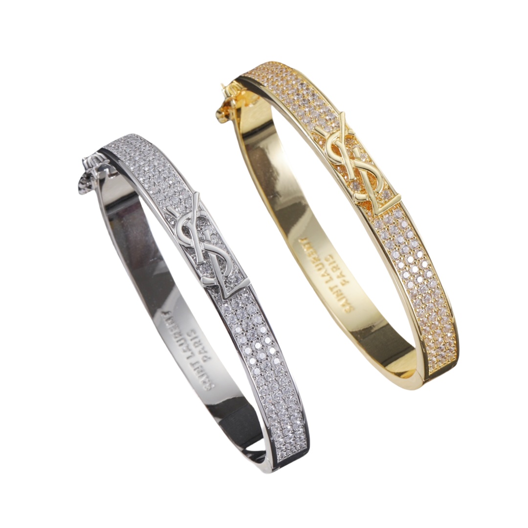 YYS007 YVES Diamond bangle bracelet gold plated - ccjewelryacc