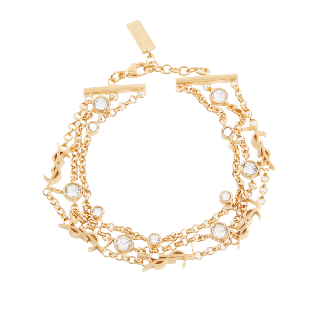 YYS010 CASSANDRE multi-chain bracelet in metal and crystal - ccjewelryacc
