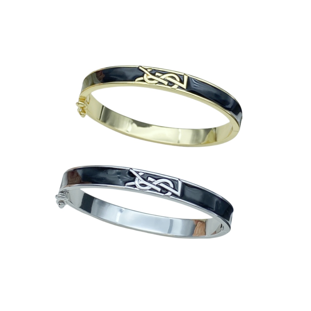 YYS013 YVES Enamel black bangle bracelet - ccjewelryacc