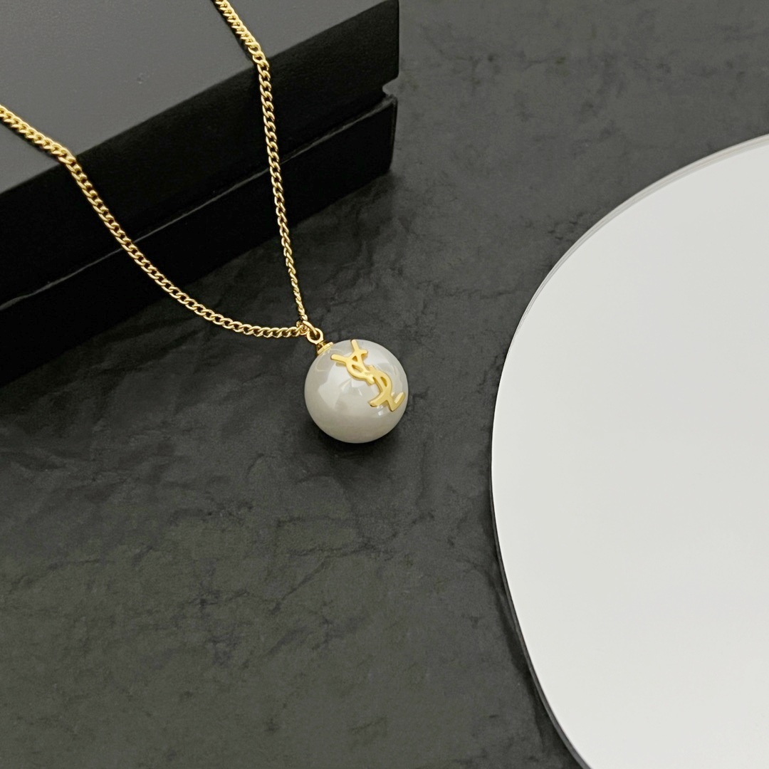 YYN009 YVES Pearl pendant necklace - ccjewelryacc