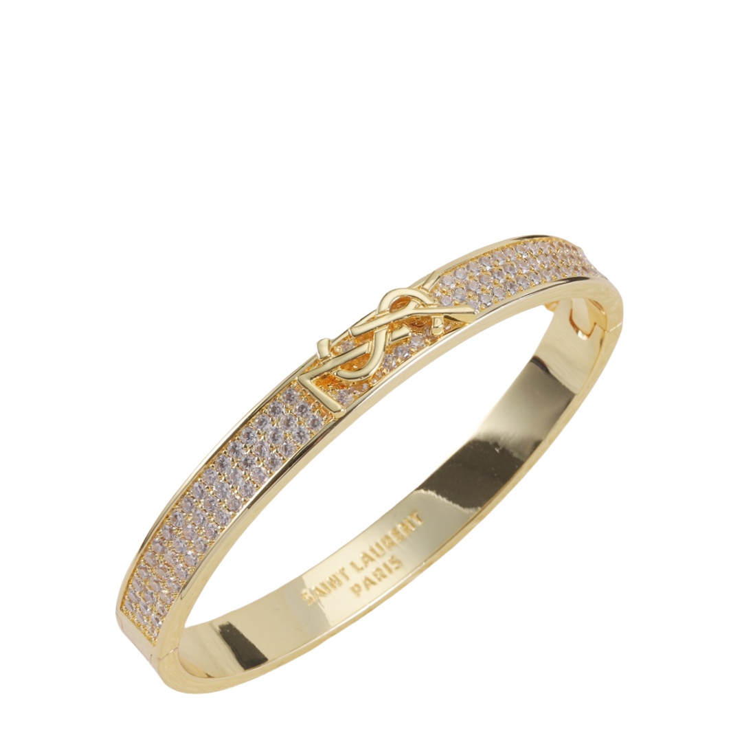 YYS007 YVES Diamond bangle bracelet gold plated - ccjewelryacc