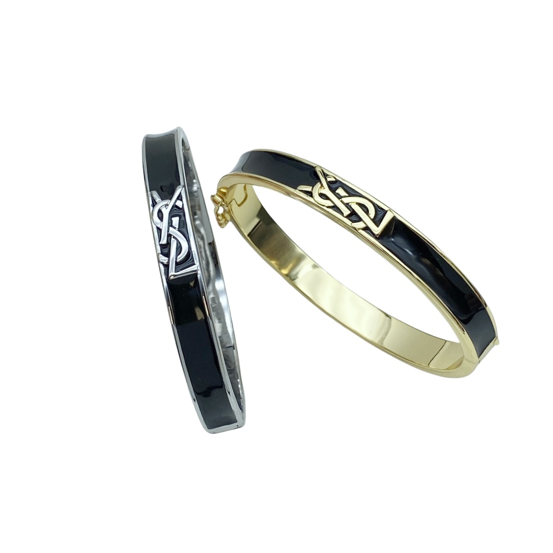 YYS013 YVES Enamel black bangle bracelet - ccjewelryacc