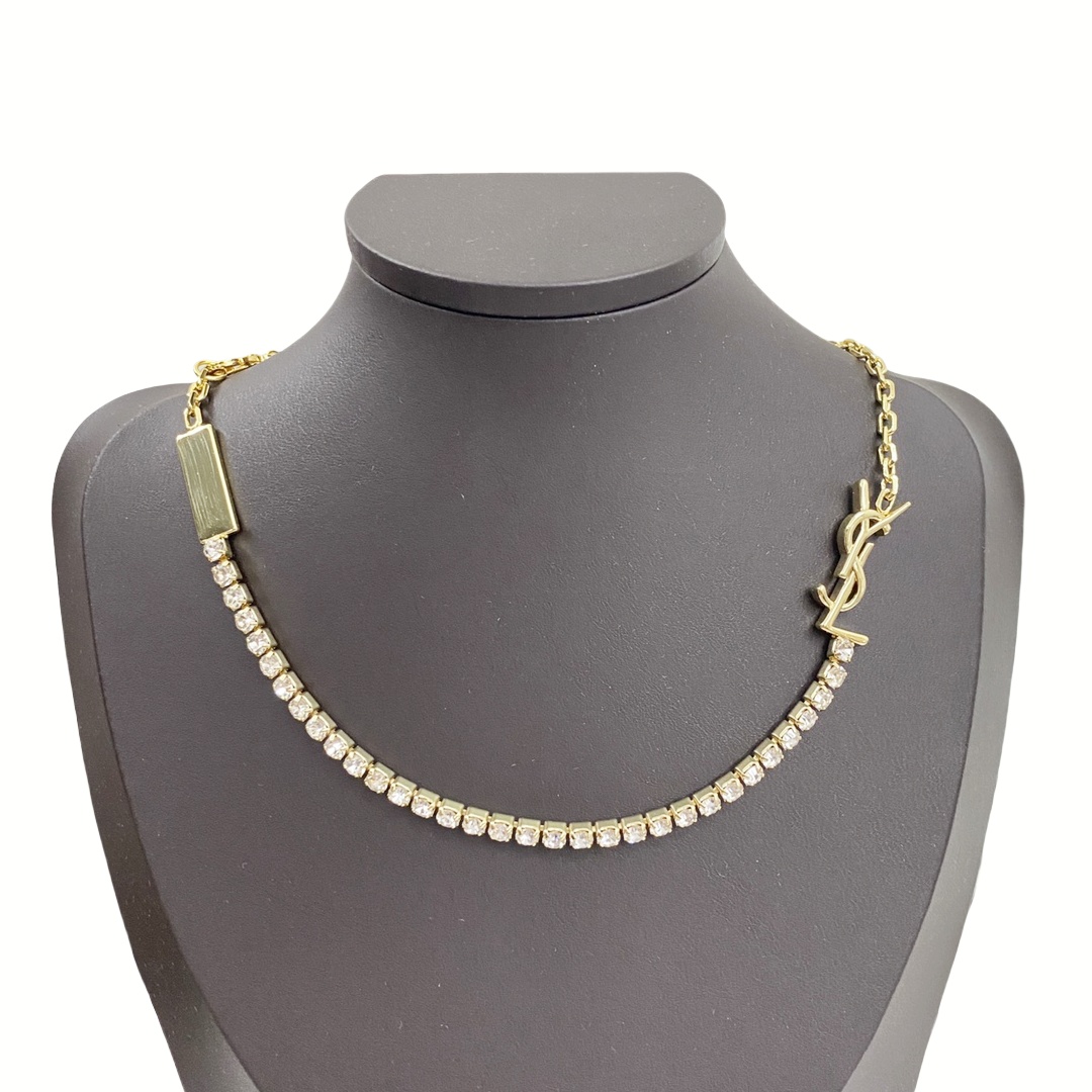 YYN021 Cassandre Embellished rhinestone necklace - ccjewelryacc