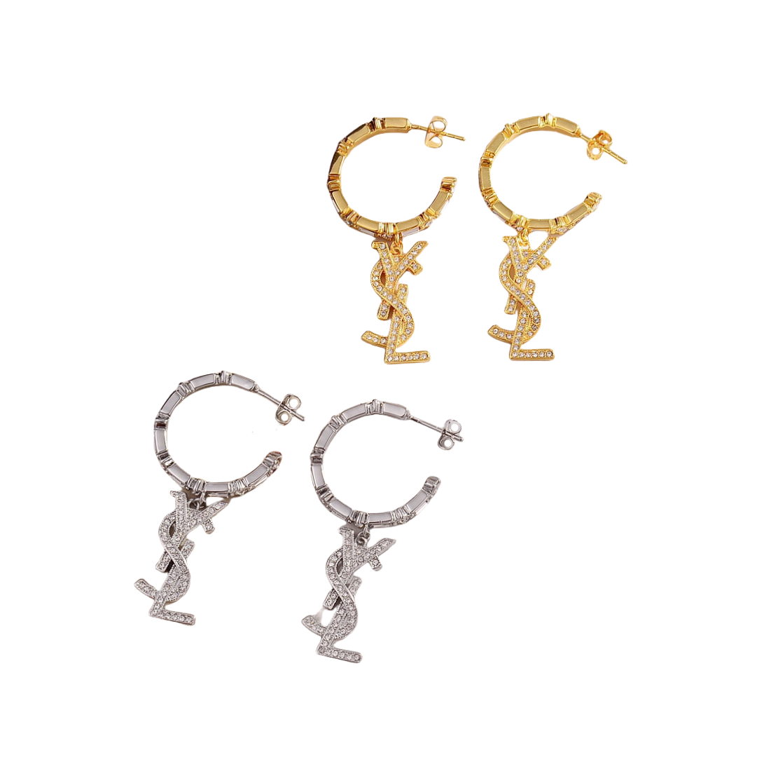 YYE003  Cassandre earring in metal and crystal - ccjewelryacc