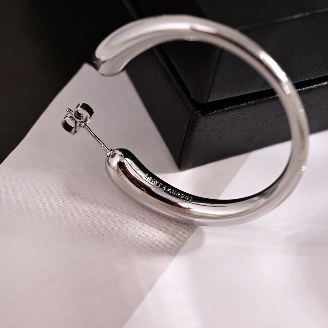 YYE077 organic hoop earrings in metal - ccjewelryacc