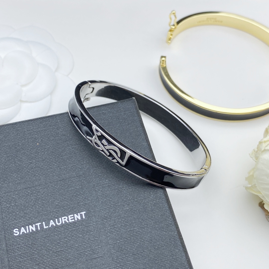 YYS013 YVES Enamel black bangle bracelet - ccjewelryacc
